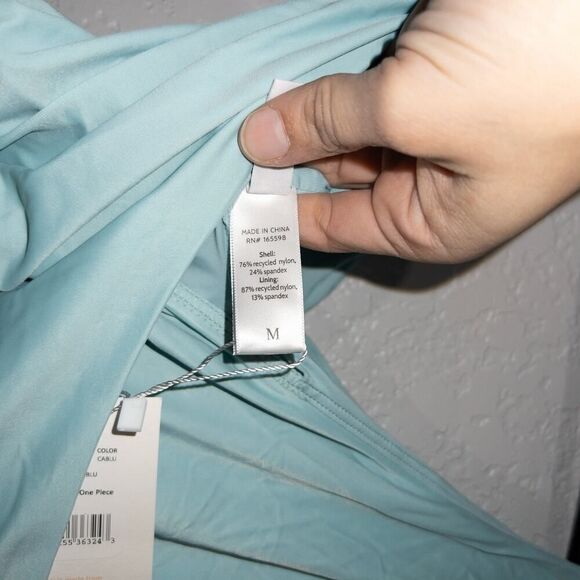 NWT Andie Caribbean Blue The Belmar One Piece Swimsuit Size Medium - Picture 5 of 6